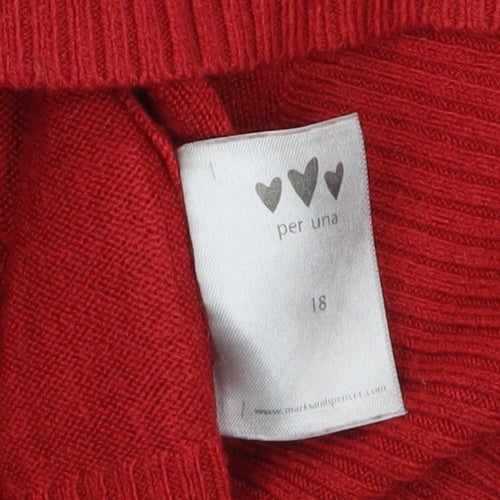 Marks and Spencer Per Una Red Cowl Neck Women's Size 18 Jumper