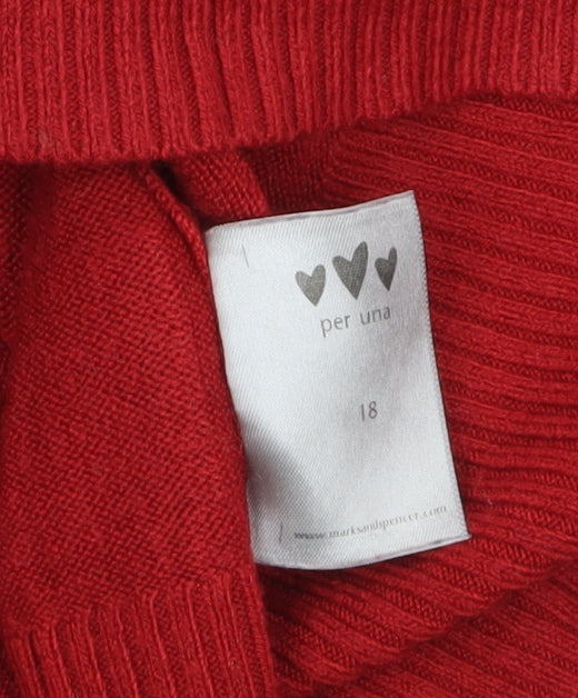 Marks and Spencer Per Una Red Cowl Neck Women's Size 18 Jumper