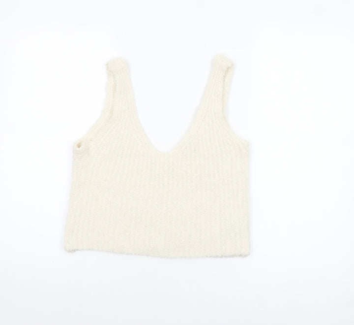 ASOS Women’s Ivory Cropped Knit Tank Top UK 8