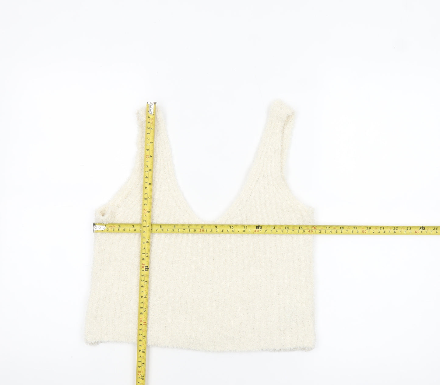 ASOS Women’s Ivory Cropped Knit Tank Top UK 8
