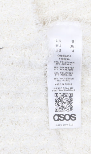 ASOS Women’s Ivory Cropped Knit Tank Top UK 8