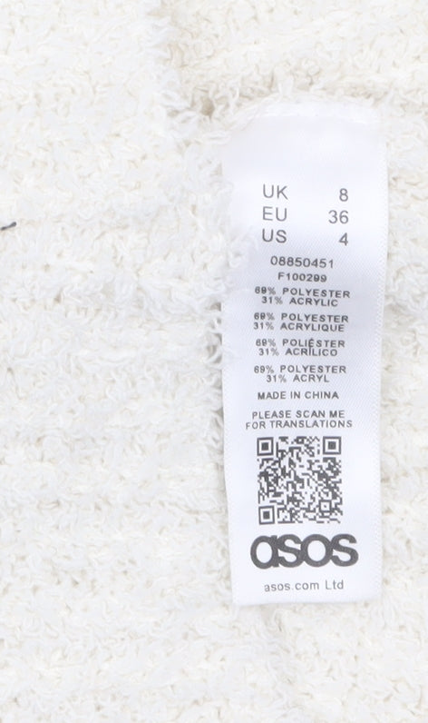 ASOS Women’s Ivory Cropped Knit Tank Top UK 8