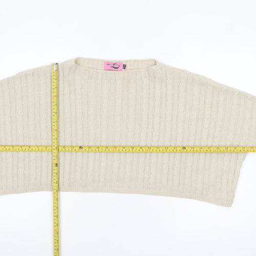 Miss Foxy Women’s Beige Cable-Knit Plus Size Jumper 20-24 Acrylic