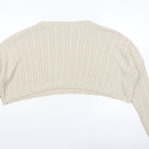 Miss Foxy Women’s Beige Cable-Knit Plus Size Jumper 20-24 Acrylic