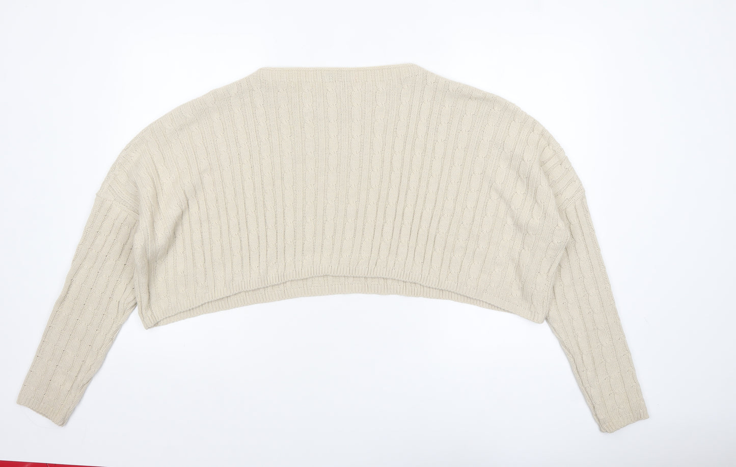 Miss Foxy Women’s Beige Cable-Knit Plus Size Jumper 20-24 Acrylic