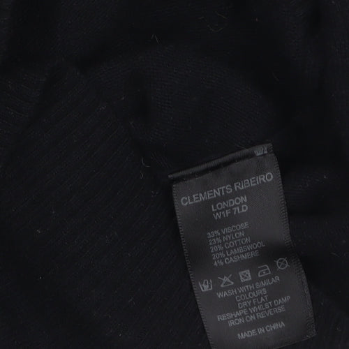 Clements Ribeiro Women’s Black Beaded Collar Jumper Size 14