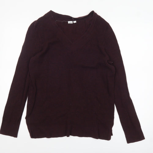 GAP Men’s Brown Cotton Blend V-Neck Jumper Size L