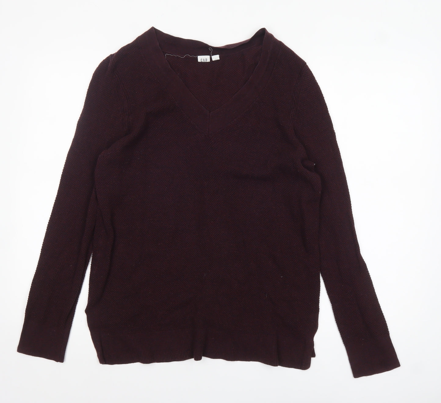 GAP Men’s Brown Cotton Blend V-Neck Jumper Size L