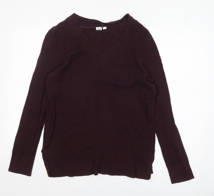 GAP Men’s Brown Cotton Blend V-Neck Jumper Size L