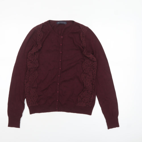 Marks and Spencer Women Purple Lace Button Cardigan Size 8