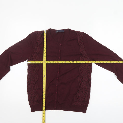 Marks and Spencer Women Purple Lace Button Cardigan Size 8