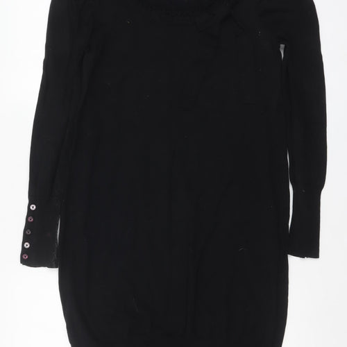 Whistles Women's Black Knit Bow Detail Pullover Jumper Size 2