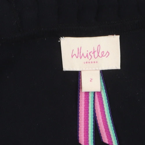 Whistles Women's Black Knit Bow Detail Pullover Jumper Size 2