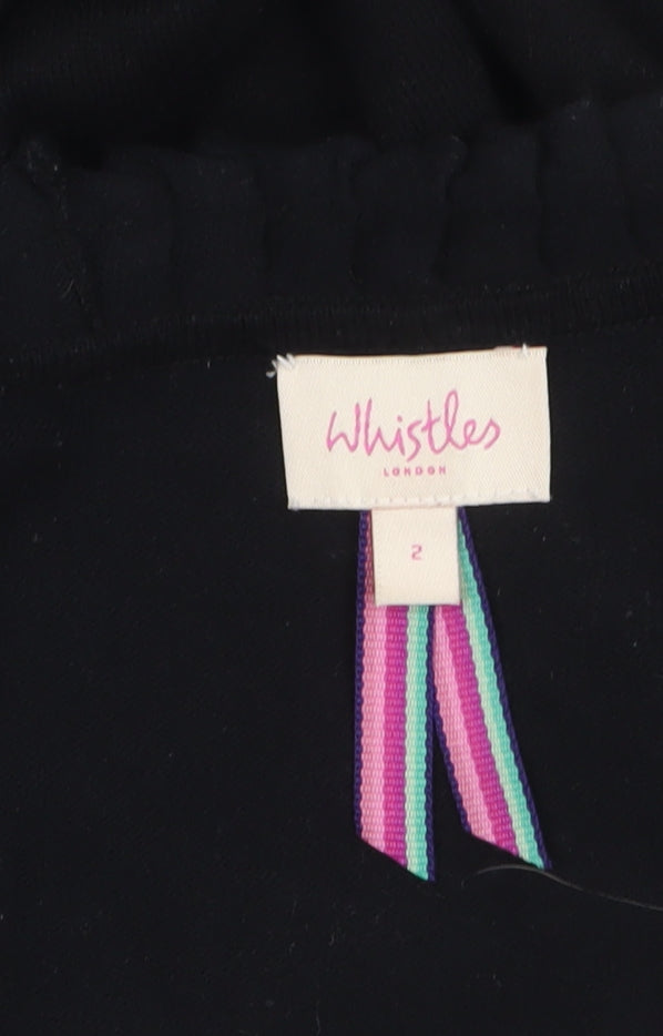 Whistles Women's Black Knit Bow Detail Pullover Jumper Size 2