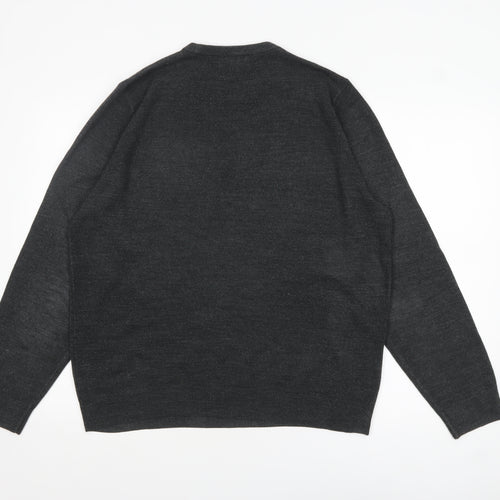 Marks and Spencer Men's Black L Acrylic Crew Neck Pullover Jumper