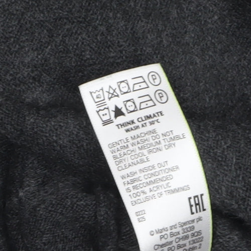 Marks and Spencer Men's Black L Acrylic Crew Neck Pullover Jumper
