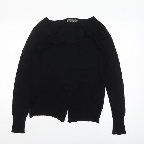 Mint Velvet Womens Black Size 8 Scoop Neck Hook Cardigan