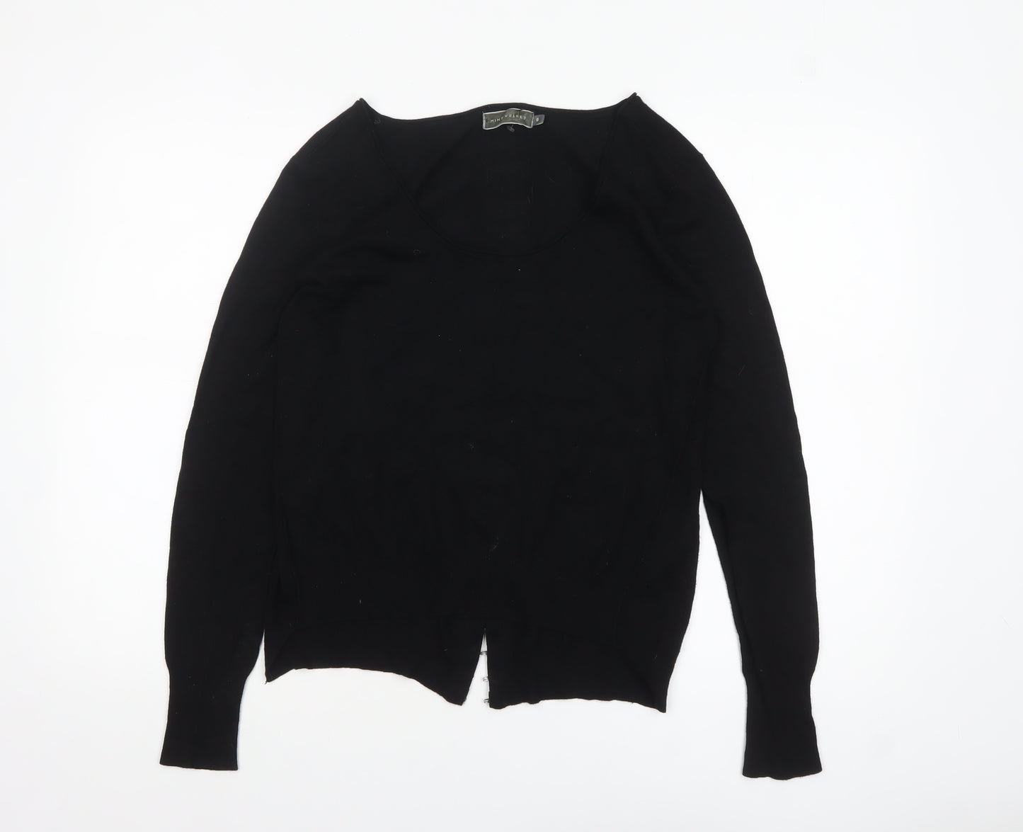 Mint Velvet Womens Black Size 8 Scoop Neck Hook Cardigan