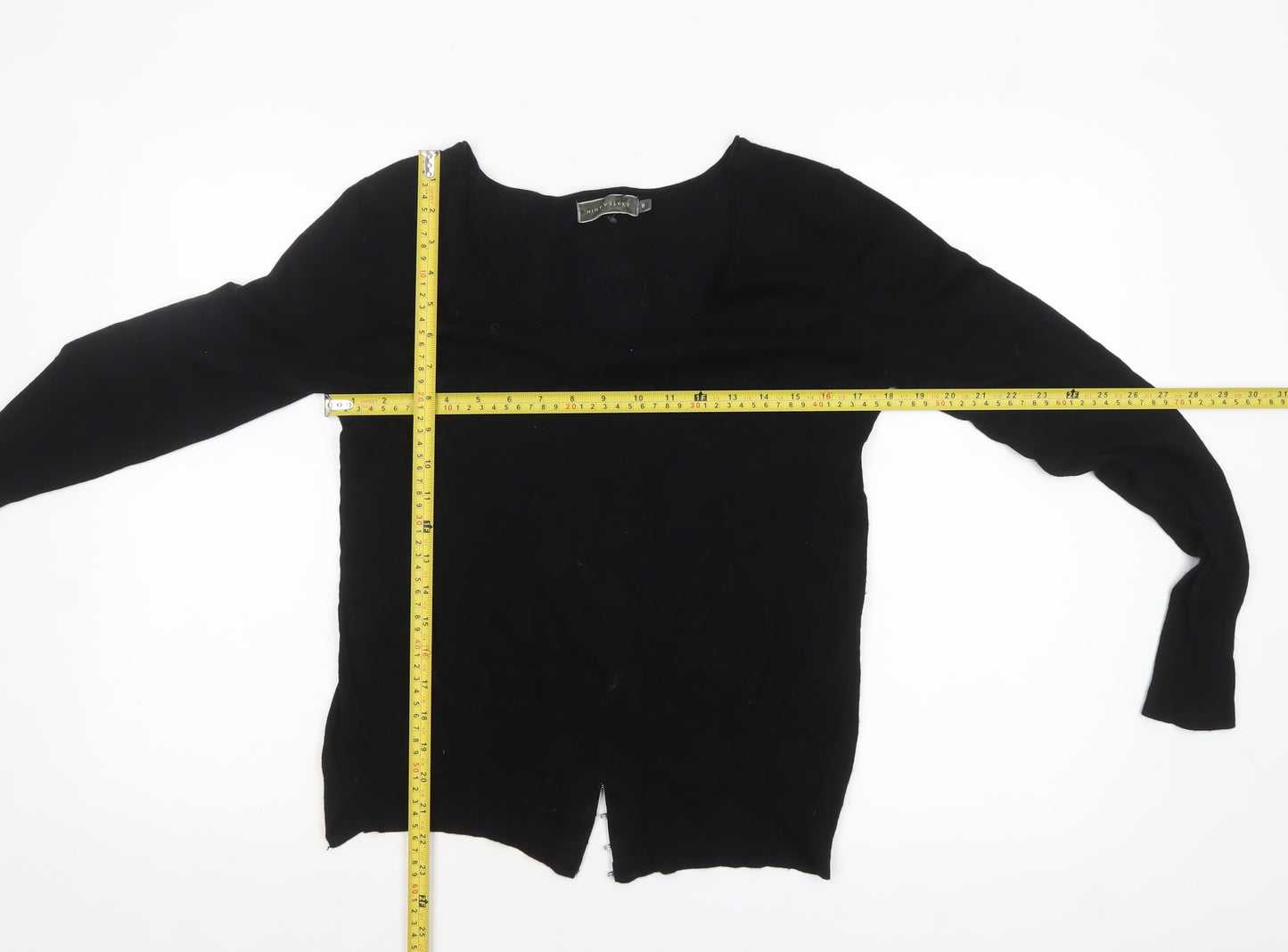 Mint Velvet Womens Black Size 8 Scoop Neck Hook Cardigan