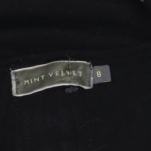 Mint Velvet Womens Black Size 8 Scoop Neck Hook Cardigan