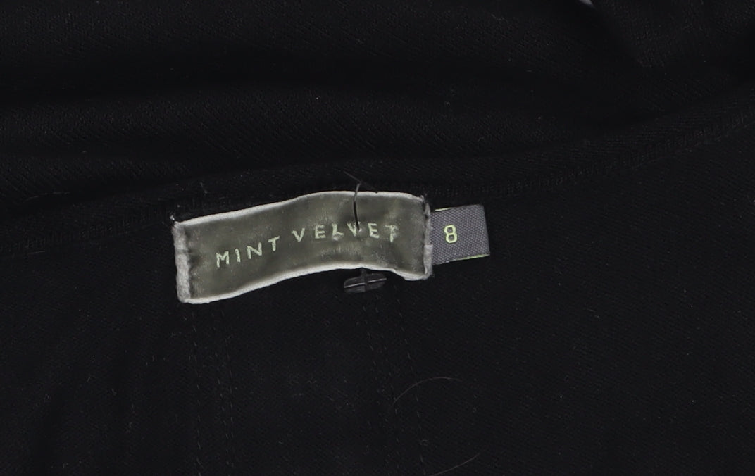 Mint Velvet Womens Black Size 8 Scoop Neck Hook Cardigan