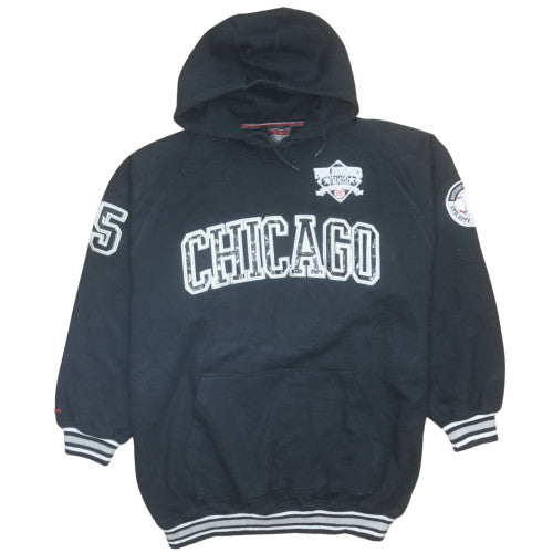 FUBU Mens Black Chicago Pullover Hoodie L Logo Vintage Streetwear