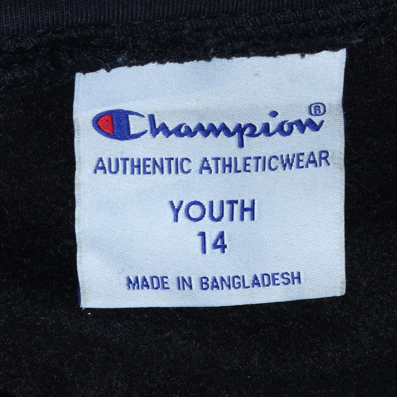 Champion Teens Black Pullover Hoodie Sweatshirt Youth 14 Logo Print