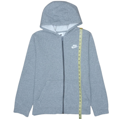 Nike Teens Grey Full Zip Hoodie XL Regular Fit Fleece