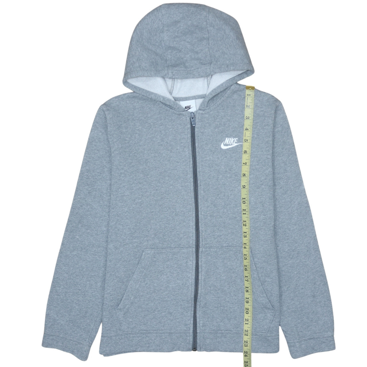 Nike Teens Grey Full Zip Hoodie XL Regular Fit Fleece