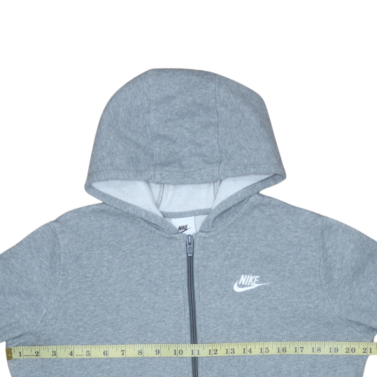 Nike Teens Grey Full Zip Hoodie XL Regular Fit Fleece