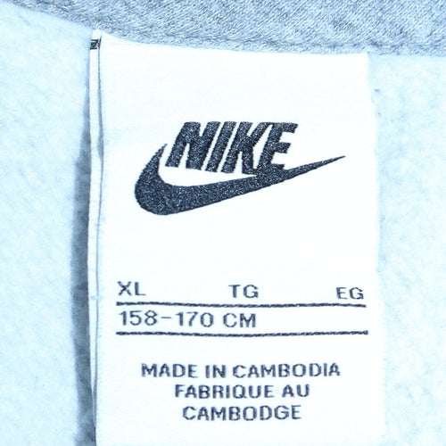 Nike Teens Grey Full Zip Hoodie XL Regular Fit Fleece