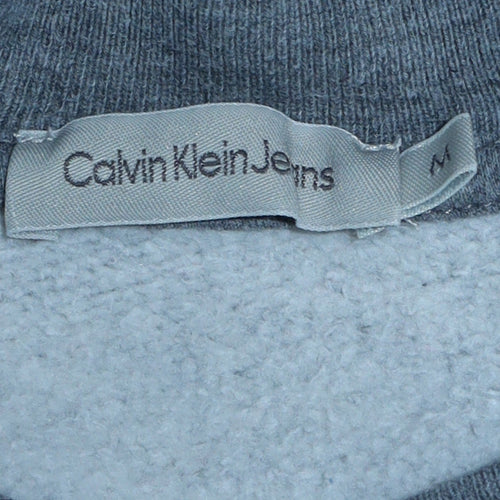 Calvin Klein Jeans Men's Grey Logo Sweatshirt M Crew Neck Pullover