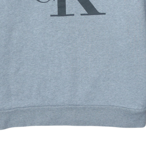 Calvin Klein Jeans Men's Grey Logo Sweatshirt M Crew Neck Pullover