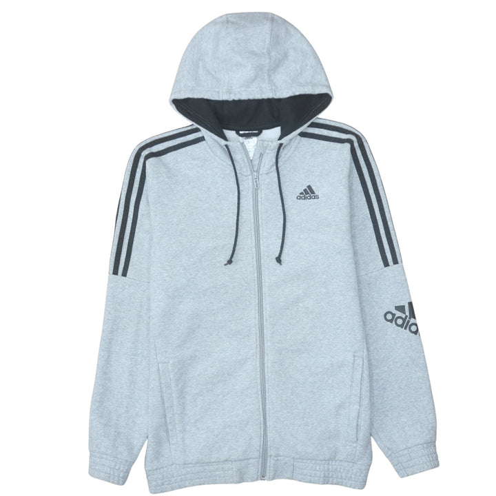 Adidas Men's Grey Full Zip Hoodie M Sportswear Fleece Jacket