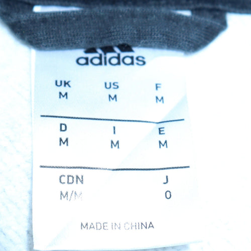 Adidas Men's Grey Full Zip Hoodie M Sportswear Fleece Jacket