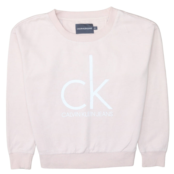 Calvin Klein Jeans Womens Pink Crew Neck Pullover Sweatshirt M