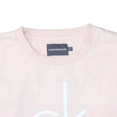 Calvin Klein Jeans Womens Pink Crew Neck Pullover Sweatshirt M