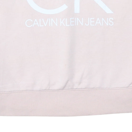 Calvin Klein Jeans Womens Pink Crew Neck Pullover Sweatshirt M