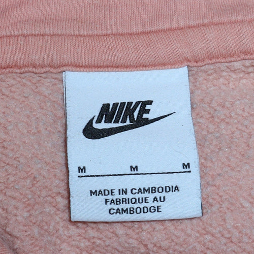 Nike Women Pink Pullover Hoodie Medium Cotton Blend Casual