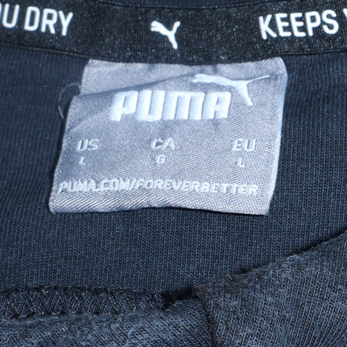 Puma Mens Black Pullover Hoodie Size L Sports Fleece Sweatshirt