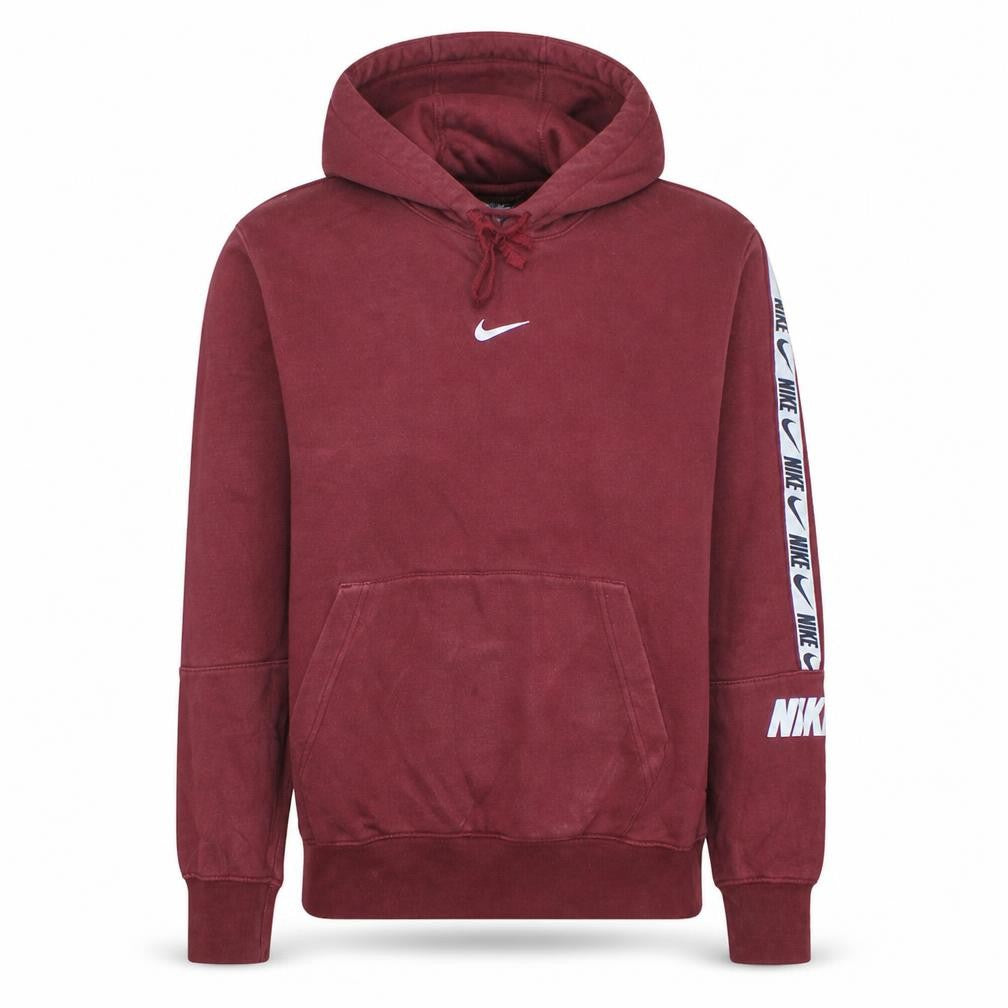 Front view of Nike Men's Red Pullover Hoodie S Logo Sports Fleece
