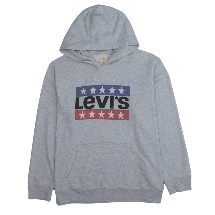 Levi's Men's Grey XL Pullover Hoodie with Logo Graphic Print
