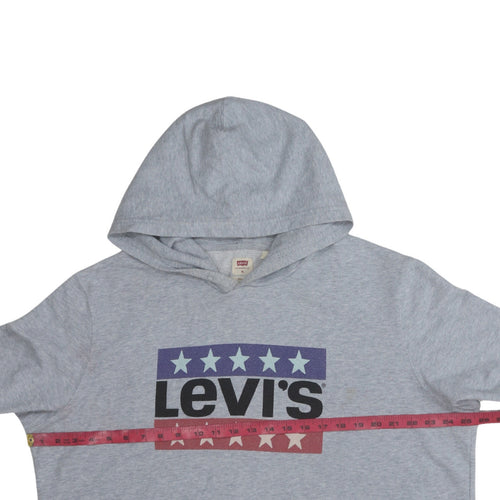 Levi's Men's Grey XL Pullover Hoodie with Logo Graphic Print