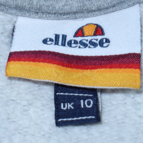 Ellesse Mens Grey 1/4 Zip Fleece Sweatshirt Size M Sports Logo Top