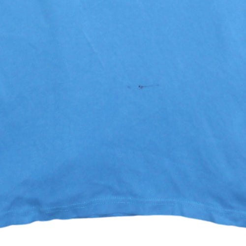 Napapijri Blue Men's XL Polo Shirt Embroidered Cotton Casual Sports