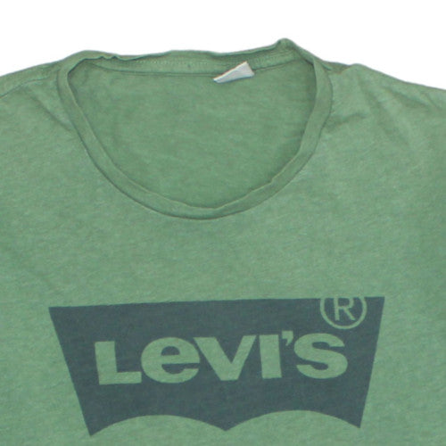 Levi's Men's Green Logo Crew Neck Cotton T-Shirt Size S