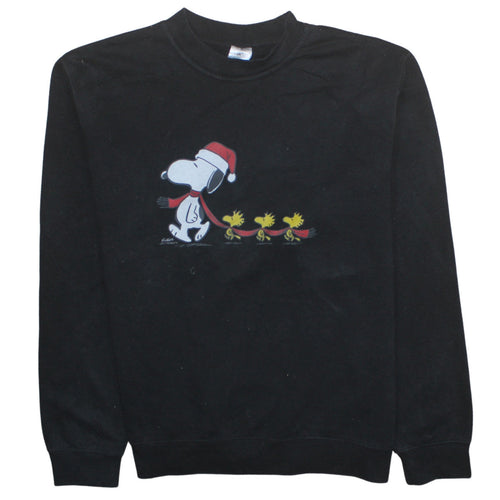 B&C Collection Unisex Black XL Pullover Sweatshirt Snoopy Christmas Design
