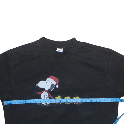 B&C Collection Unisex Black XL Pullover Sweatshirt Snoopy Christmas Design