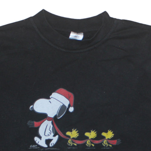 B&C Collection Unisex Black XL Pullover Sweatshirt Snoopy Christmas Design