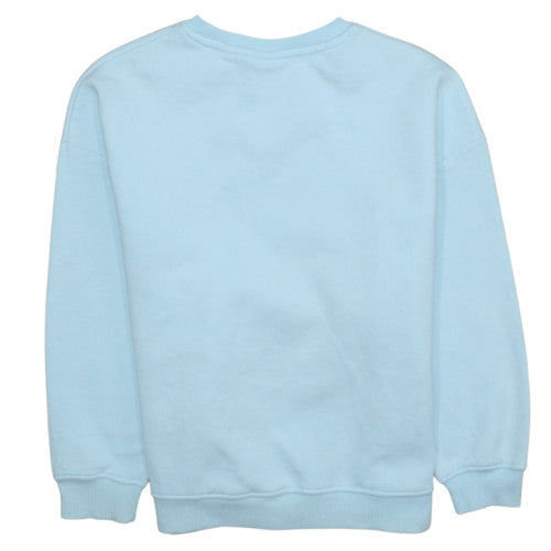 Disney Women Blue Stitch Crew Neck Pullover Sweatshirt Size S 10/12